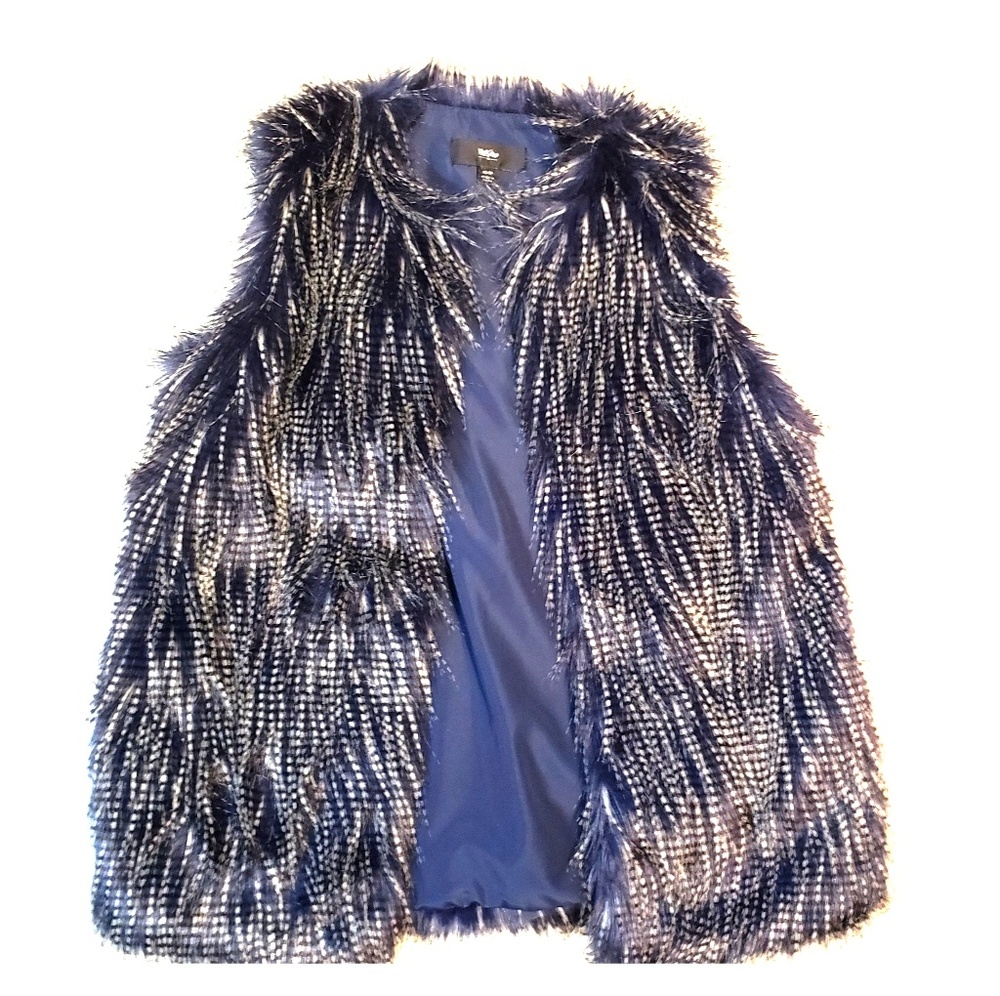 Massimo faux fur & feathers vest